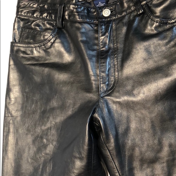 SOLD Vintage |• 90’s Bootcut Leather Pants - Picture 7 of 8